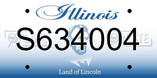 S634004 Illinois License Plate