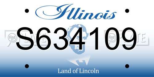 S634109 Illinois License Plate
