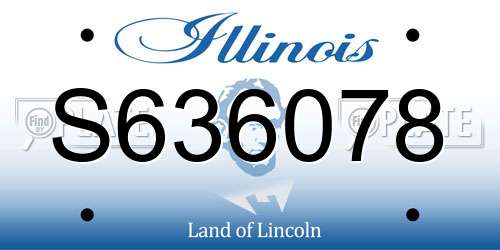 S636078 Illinois License Plate