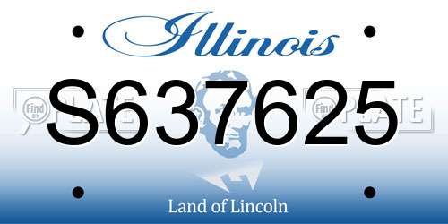 S637625 Illinois License Plate