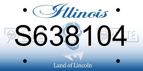 S638104 Illinois License Plate