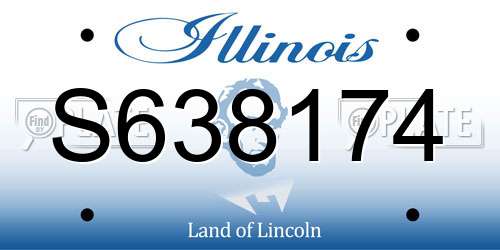 S638174 Illinois License Plate