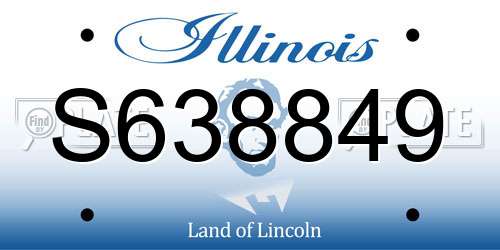 S638849 Illinois License Plate