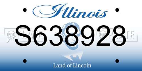 S638928 Illinois License Plate