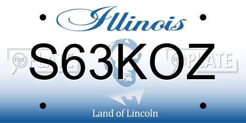 S63KOZ Illinois License Plate