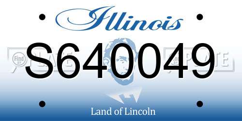 S640049 Illinois License Plate