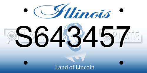 S643457 Illinois License Plate