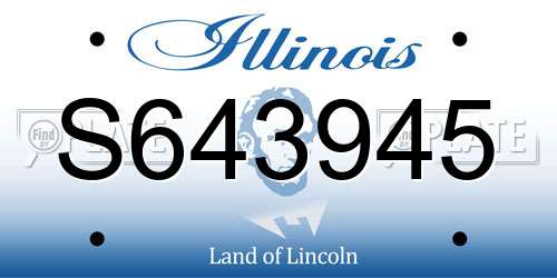 S643945 Illinois License Plate