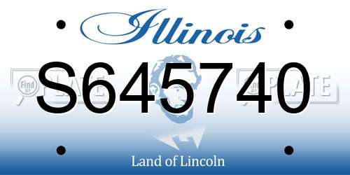 S645740 Illinois License Plate