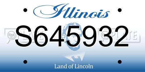 S645932 Illinois License Plate