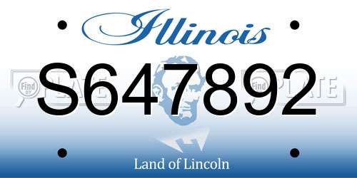 S647892 Illinois License Plate