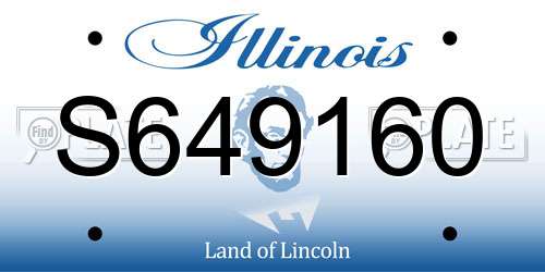 S649160 Illinois License Plate