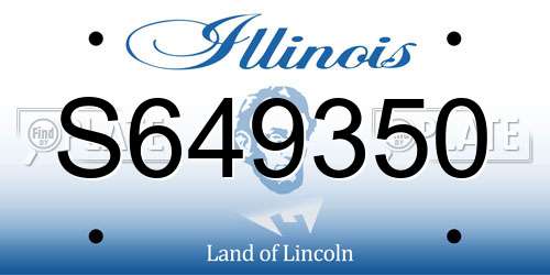 S649350 Illinois License Plate