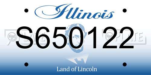 S650122 Illinois License Plate
