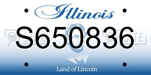 S650836 Illinois License Plate