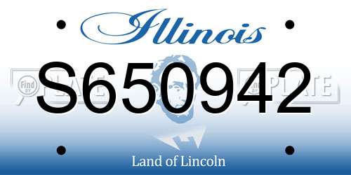 S650942 Illinois License Plate