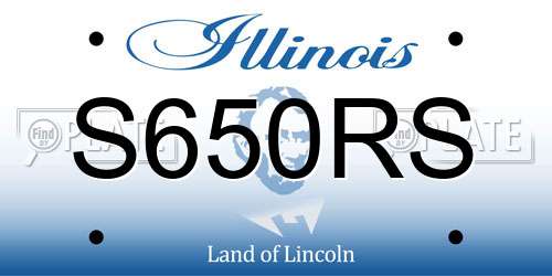 S650RS Illinois License Plate