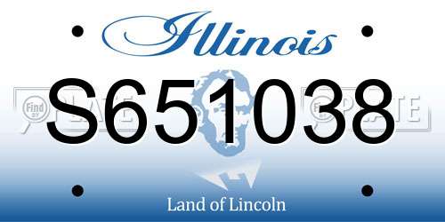 S651038 Illinois License Plate