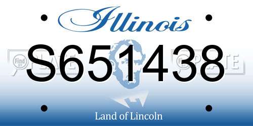 S651438 Illinois License Plate