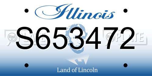 S653472 Illinois License Plate