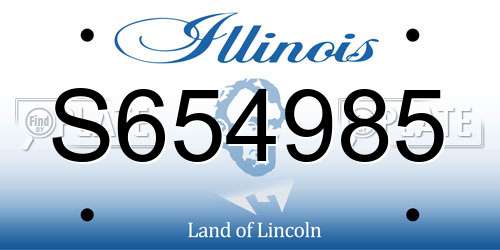 S654985 Illinois License Plate