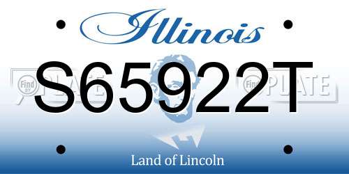 S65922T Illinois License Plate