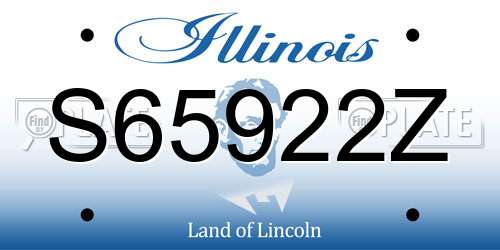 S65922Z Illinois License Plate