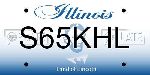 S65KHL Illinois License Plate