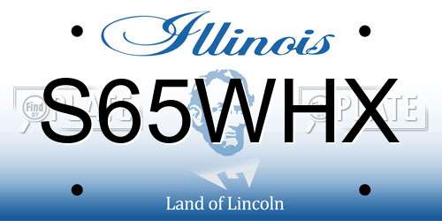 S65WHX Illinois License Plate