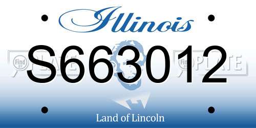 S663012 Illinois License Plate