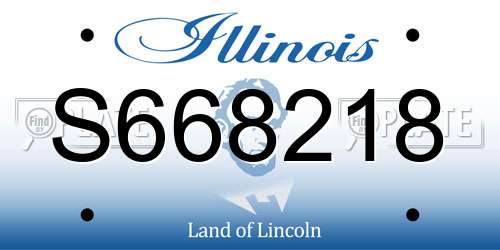 S668218 Illinois License Plate