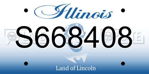 S668408 Illinois License Plate