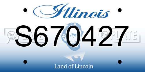 S670427 Illinois License Plate