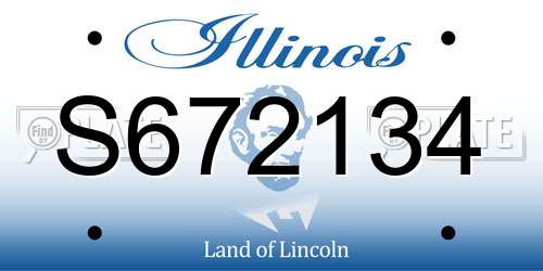 S672134 Illinois License Plate