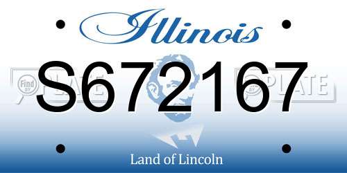S672167 Illinois License Plate