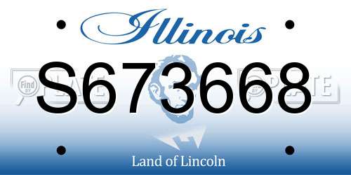 S673668 Illinois License Plate
