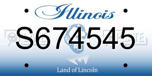 S674545 Illinois License Plate