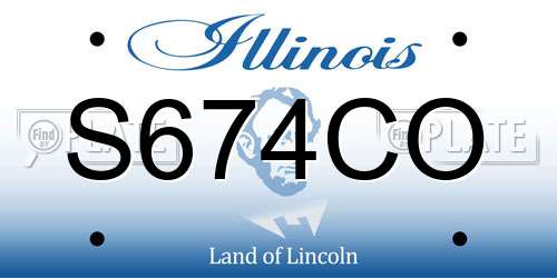 S674CO Illinois License Plate
