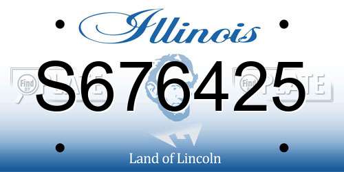 S676425 Illinois License Plate