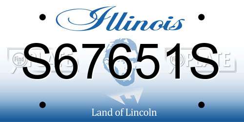 S67651S Illinois License Plate