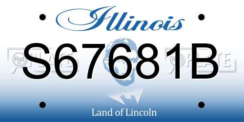 S67681B Illinois License Plate