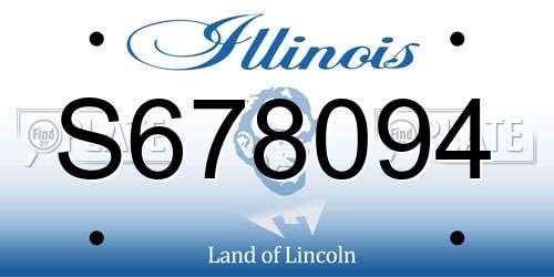 S678094 Illinois License Plate