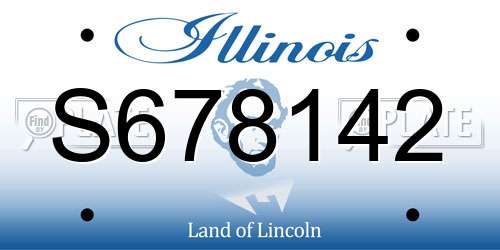 S678142 Illinois License Plate
