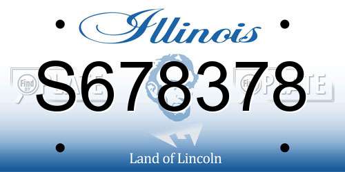 S678378 Illinois License Plate