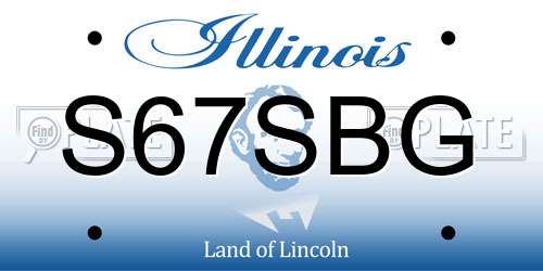 S67SBG Illinois License Plate