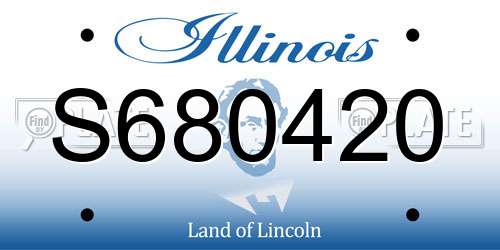 S680420 Illinois License Plate