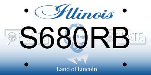 S680RB Illinois License Plate