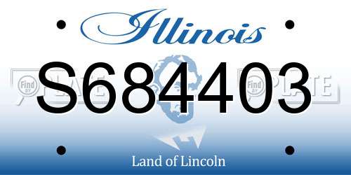 S684403 Illinois License Plate