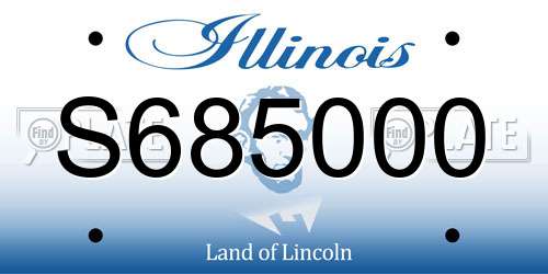 S685000 Illinois License Plate