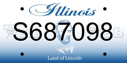 S687098 Illinois License Plate